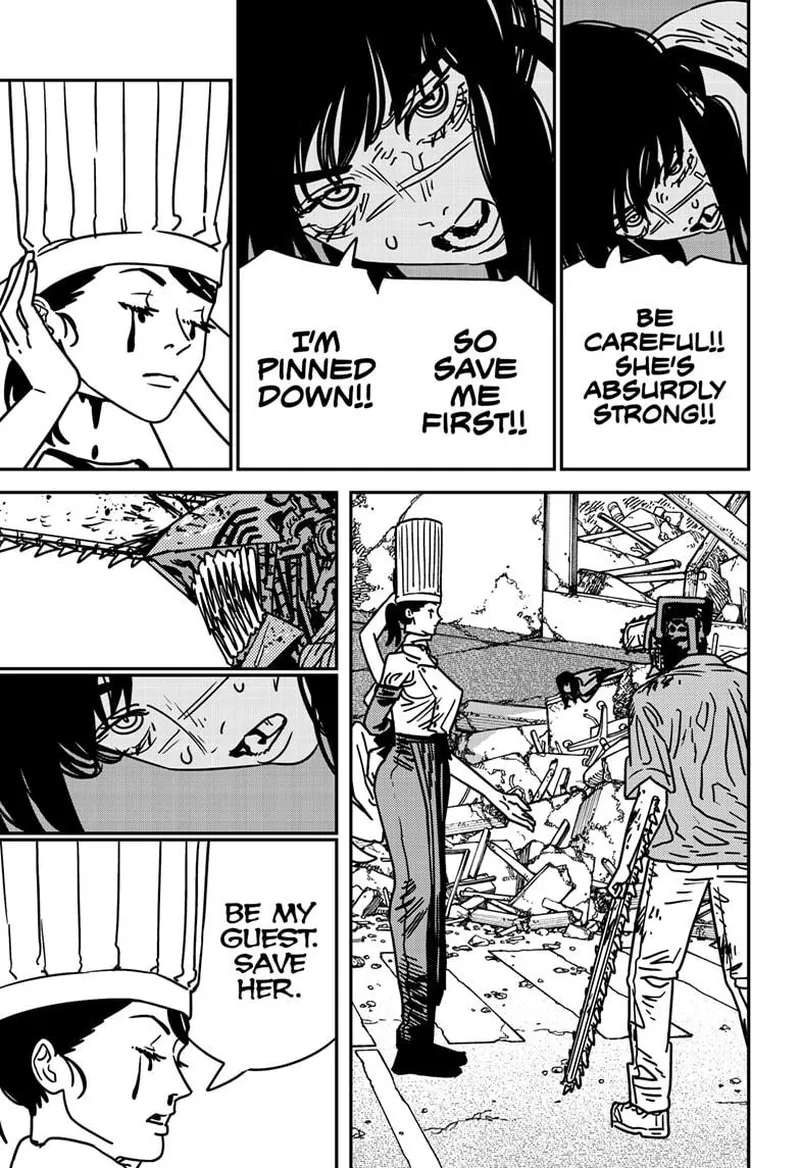 Chainsaw Man Manga Chapter 206 page 2 - Chest, Woman, Apology